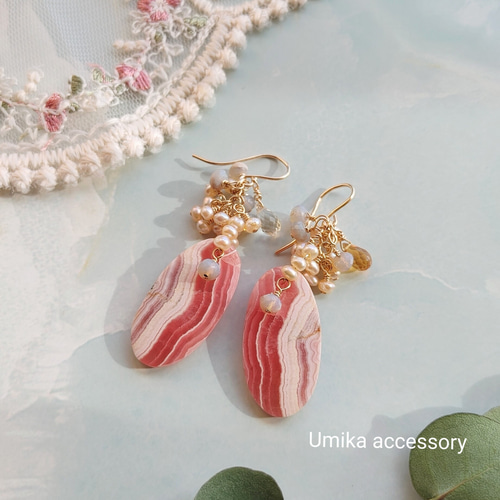 アメジスト　ベルカービング＆淡水パールとアメジストのピアス　14kgf アメジスト ベルカービング＆淡水パールとアメジストのピアス 14kgf