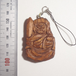 木彫刻 小さな仏像 『 不動明王 B 』 オリジナル　ハンドメイド ストラップ　キーホルダー　不動　仏像彫刻　アート 4枚目の画像