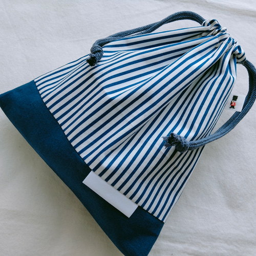 青　ストライプ　給食袋　ランチョンマット　レッスンバッグ　靴袋　ハンドメイド 青 ストライプ 給食袋 ランチョンマット レッスンバッグ 靴袋 ハンドメイド