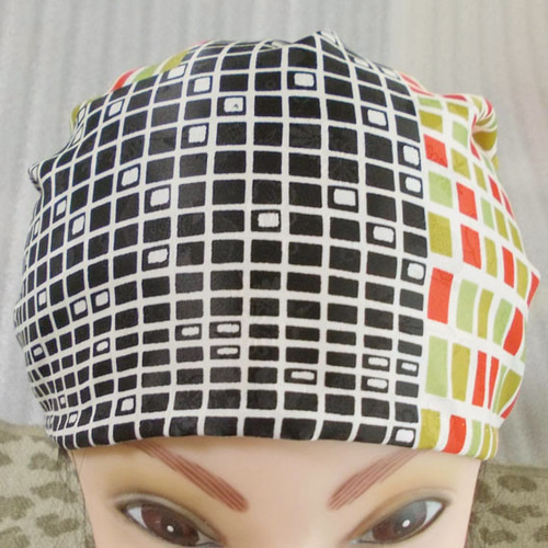 難有難隠し 帽子 27*48㌢ 個性的な 格子意匠 キャップ 室内帽子 化繊