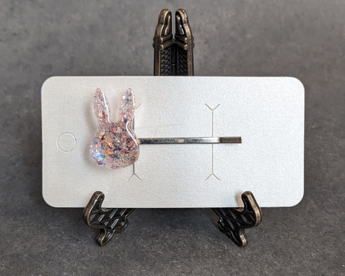 きらきらピンクのうさぎのヘアピン ヘアピン Hachico 通販 17175355