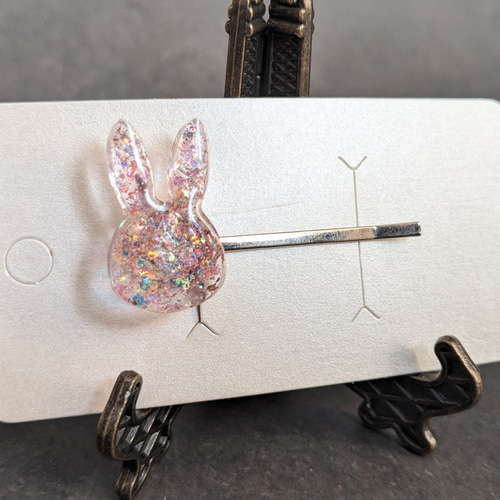 きらきらピンクのうさぎのヘアピン ヘアピン Hachico 通販 17175355
