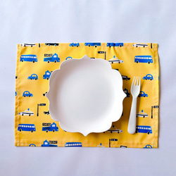 〘ランチグッズセット〙はたらくくるま  お弁当袋 給食袋 コップ袋 ランチョンマット  ［イエロー］ 7枚目の画像