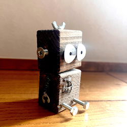 世界に一つだけのN ROBO/手作りロボット/木製ロボット/廃材/飾り/置物/インダストリアル/アンティーク/木工/人形 3枚目の画像