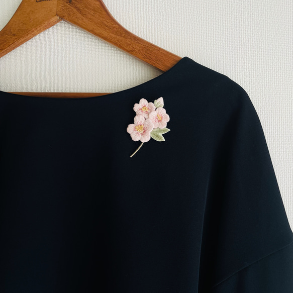 桜の刺繍ブローチ＊c 7枚目の画像