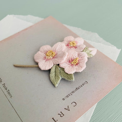 桜の刺繍ブローチ＊c 4枚目の画像