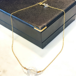 天然クリスタルのシンプルチョーカー・ネックレス　～ natural crystal necklace  ～ 2枚目の画像