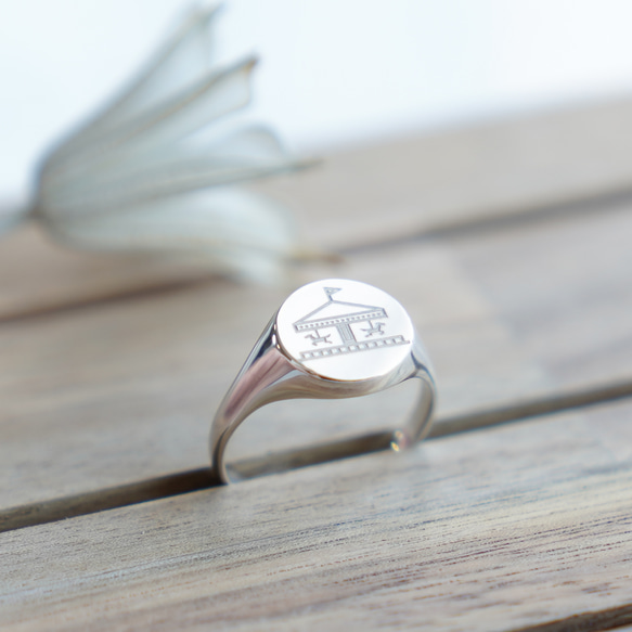 『Horse』Merry-go-round Signet RING / SV925 ≪送料無料≫ 2枚目の画像