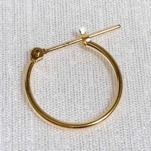 地金＊18金【2×15mm 定番フープピアス 】Yゴールド K18刻印入 地金＊18金【1×15mm 定番フープピアス】イエローゴールド 刻印入