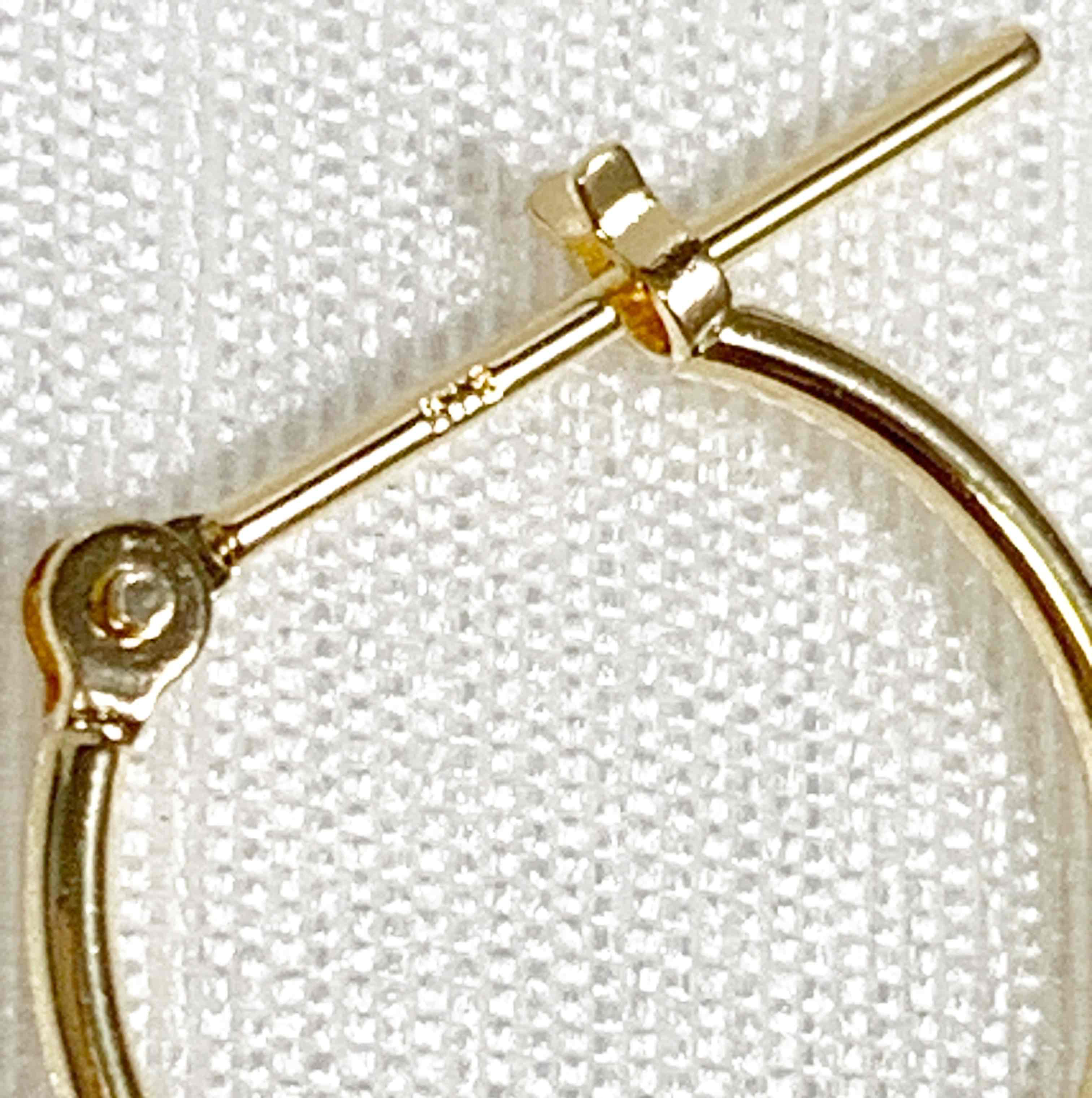 18金【1×15mm 定番フープピアス】イエローゴールド 刻印入 ペア