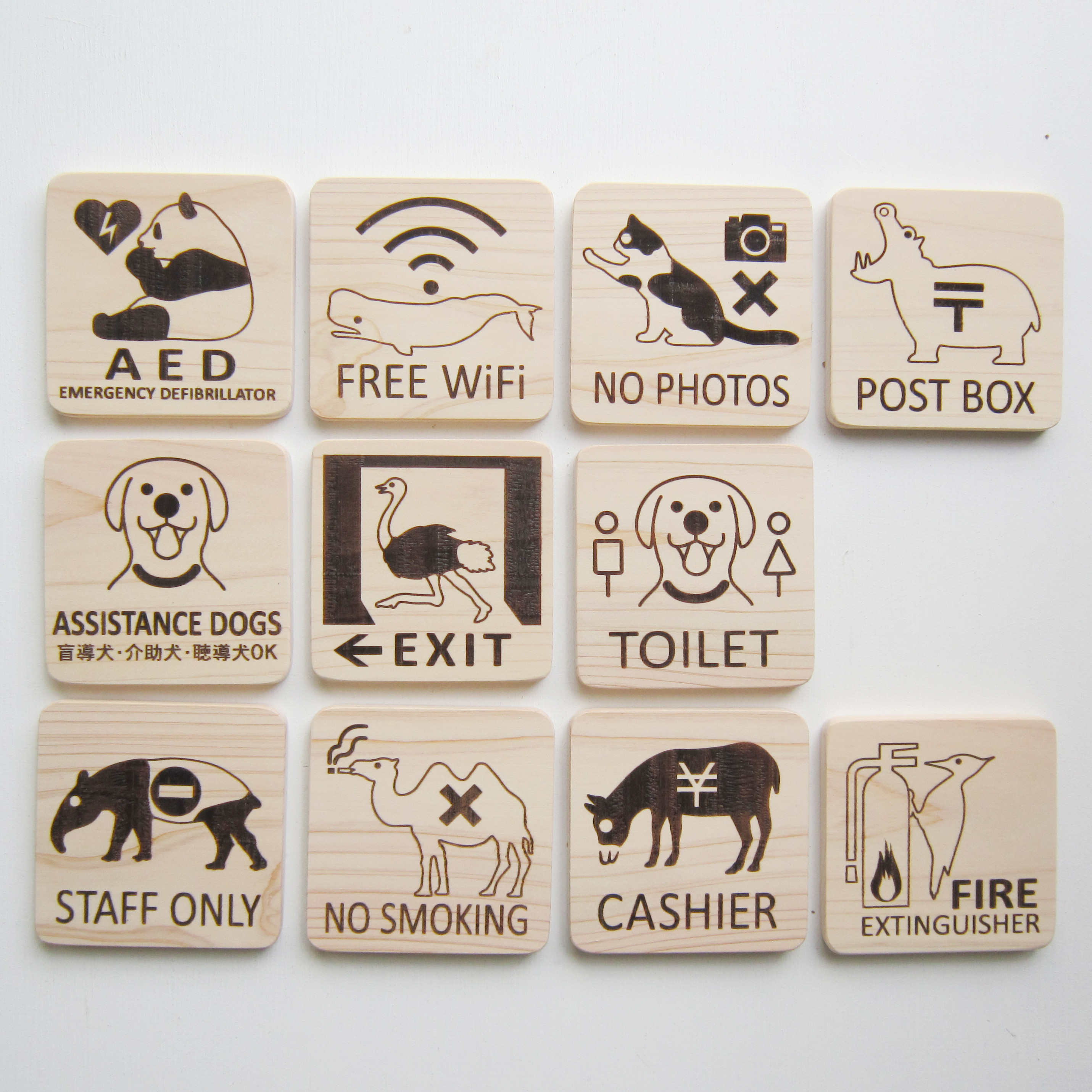 木製サインプレート　動物シリーズ　１１枚セット 11,000円