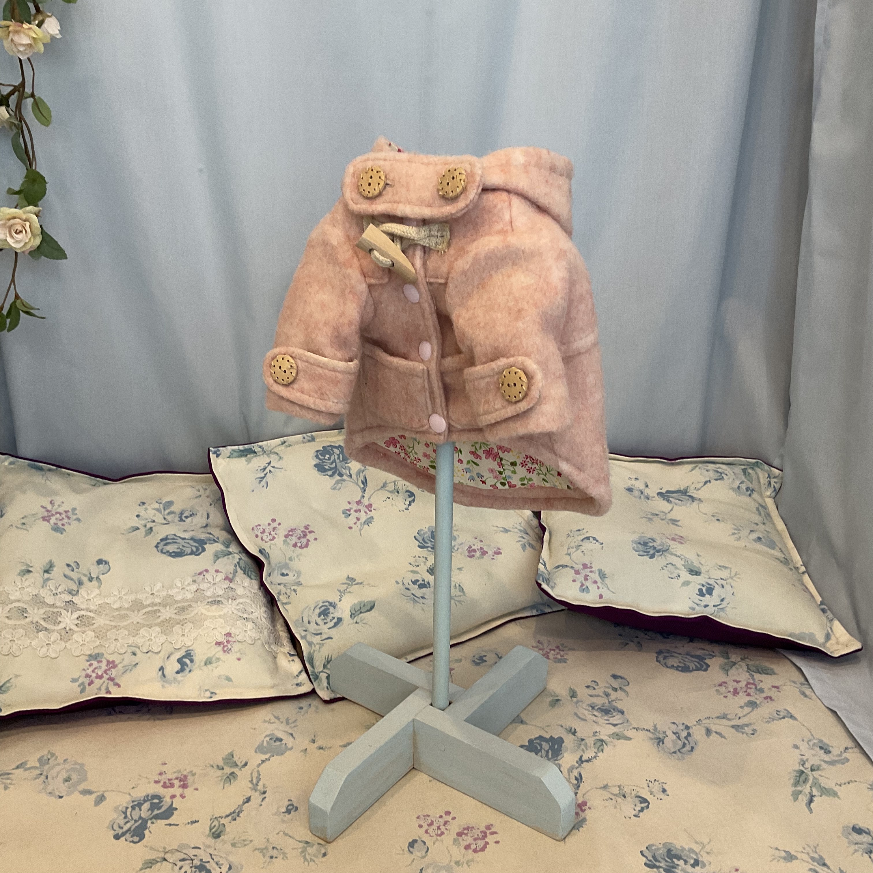 犬服コート　一点もの　ダッフルコート　Sサイズ　小さなプードルサイズ