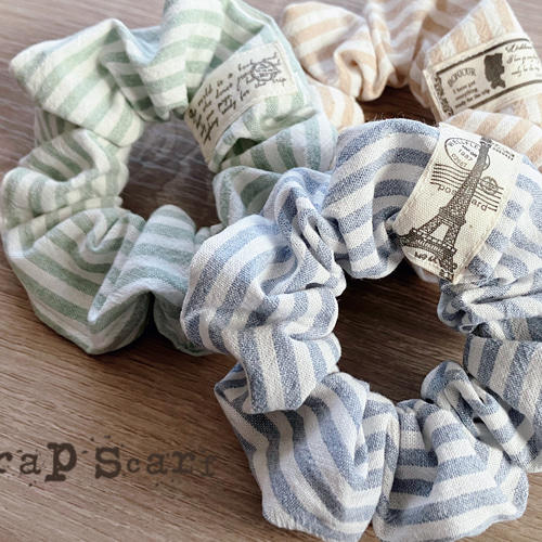 ストライプシュシュ シュシュ marceau 通販 17176090｜Creema(クリーマ