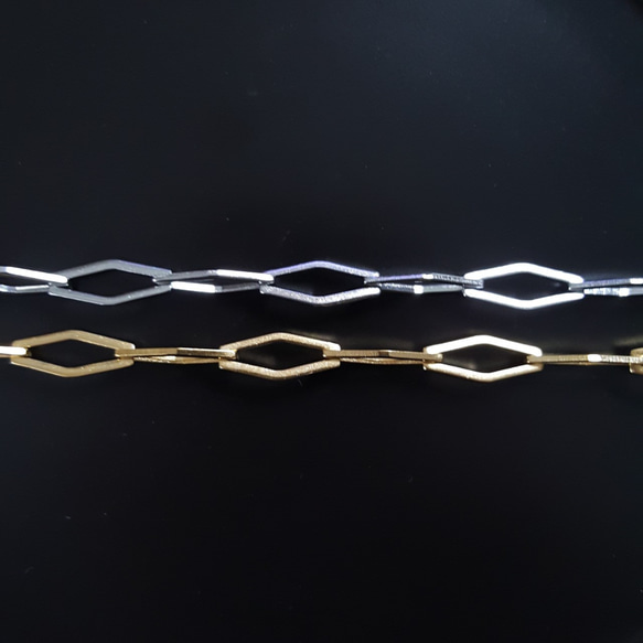 [50cm] オール ステンレス製 ひし形 デザイン チェーン サージカルステンレス 金属アレルギーフ 13枚目の画像