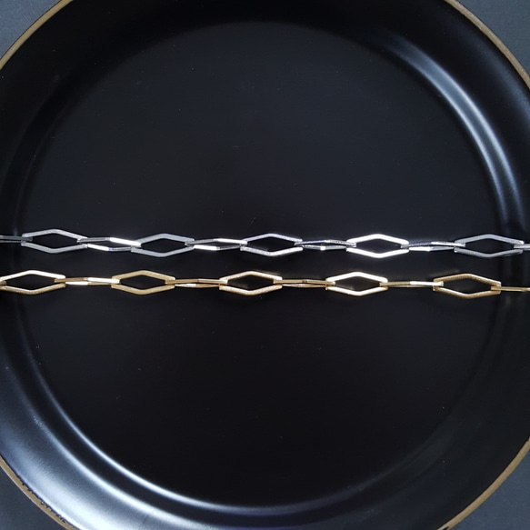 [50cm] オール ステンレス製 ひし形 デザイン チェーン サージカルステンレス 金属アレルギーフ 14枚目の画像