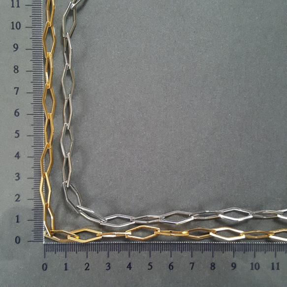 [50cm] オール ステンレス製 ひし形 デザイン チェーン サージカルステンレス 金属アレルギーフ 4枚目の画像