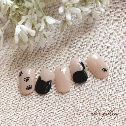 黒猫ネイル ネイルチップ（つけ爪） ak's gallery 通販 17176280