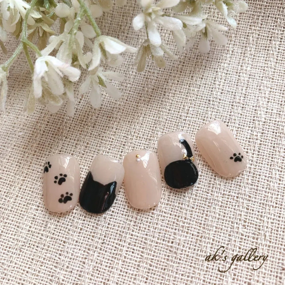 黒猫ネイル ネイルチップ（つけ爪） ak's gallery 通販 17176280