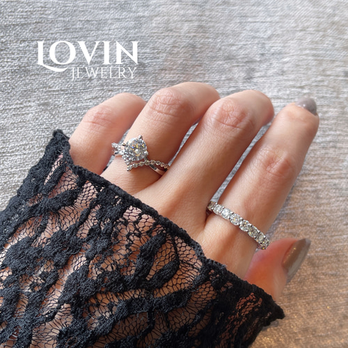 モアサナイト／フルエタニティリング／1石あたり3mm／指輪／シルバー