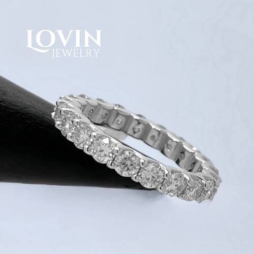 モアサナイト／フルエタニティリング／1石あたり3mm／指輪／シルバー