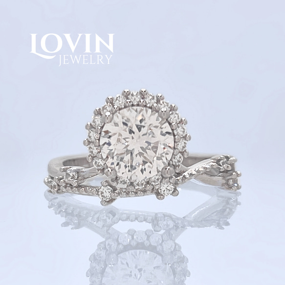 モアサナイト／フォークリング／指輪／シルバー925／18KGP