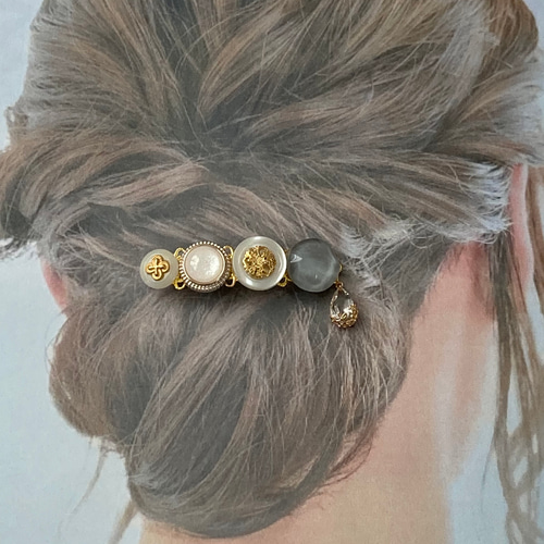 ボタン バレッタ ヘアアクセサリー ハンドメイド レジン ボタン バレッタ ヘアアクセサリー ハンドメイド レジン
