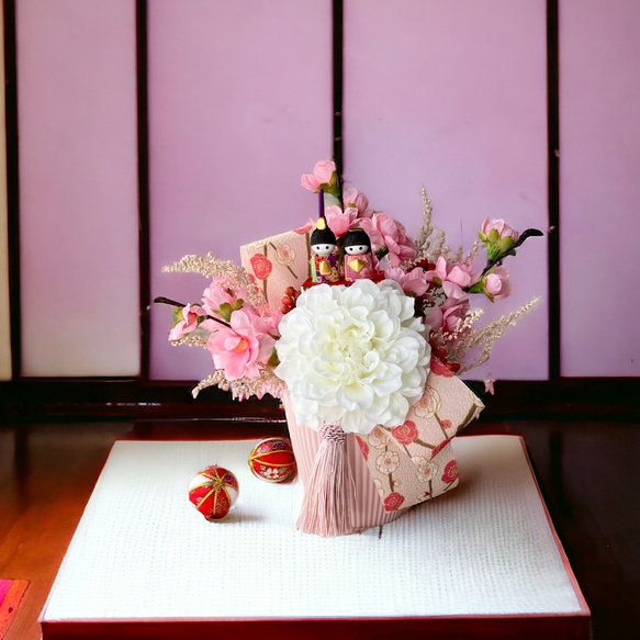 桃の節句アレンジメント･:* ひな祭り お雛様 初節句 桃の花 1枚目の画像