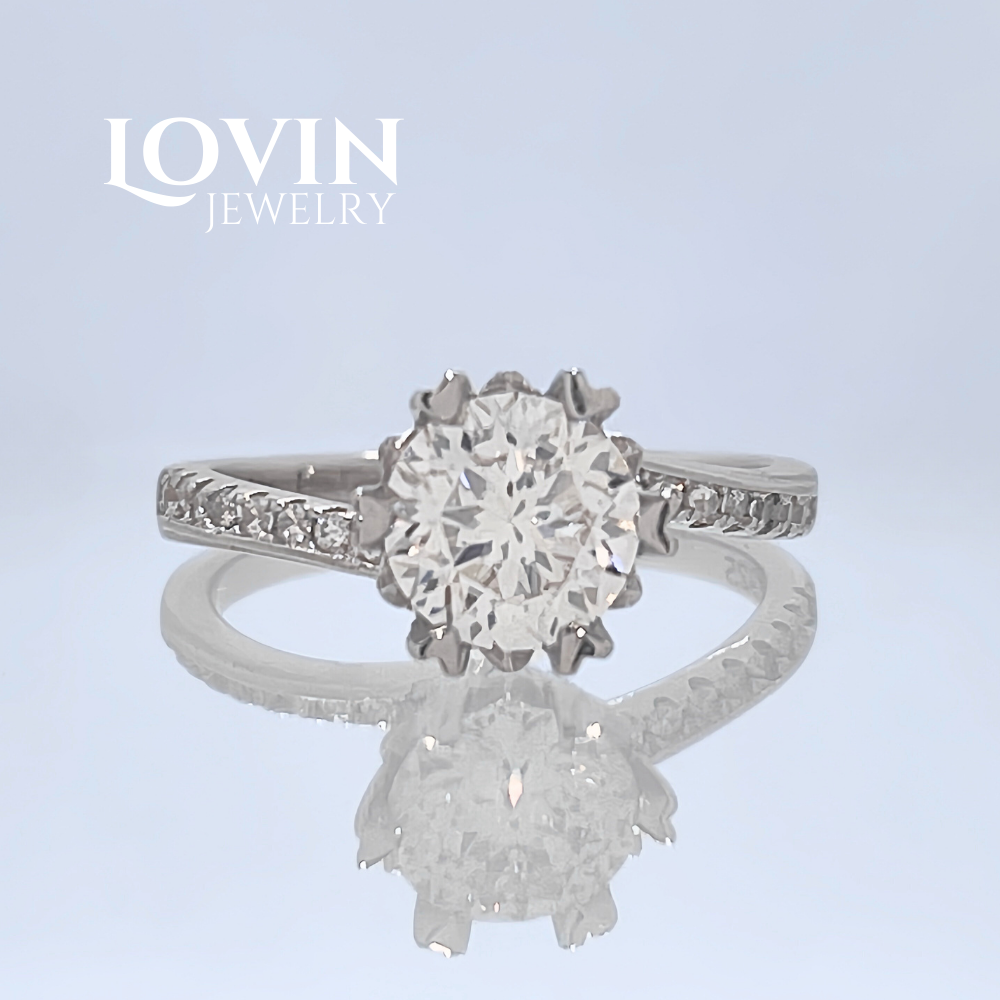 1ct／モアサナイトリング／指輪／シルバー925／18KGP／モアッサナイト／1カラット