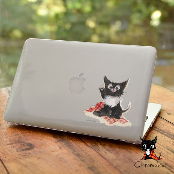 Macbook ケース カバー macbook Air Pro 16/15/14/13/11ケース 黒猫 かわいい 1枚目の画像