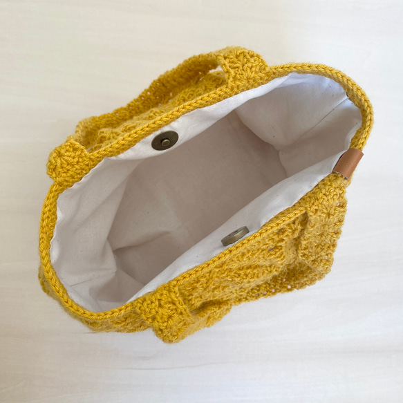 パイナップル編みのマルシェバッグ　春コーデ　肩掛け　マスタードイエロー　てあみ　ニットバッグ　ナチュラル 人気・おすすめ｜使いやすい・旅行におすすめ 品質保証 全国発送 正規品・日本国内発送・安心保証付き