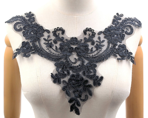 アトリエまりこ ベロア ジャケット レース 刺繍 お花 モチーフ 花柄 黒 7476afb81c1e753ed77d354f3c4429