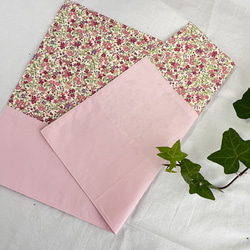 コップ袋とランチョンマットのセット(ピンク花柄) 8枚目の画像