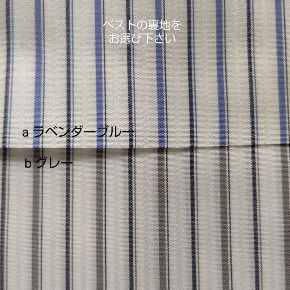 【受注生産】リネン地のベストセットアップ～裏地のお色選べます～［80-140サイズ］ 18枚目の画像