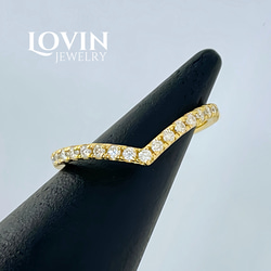 モアサナイト／フルエタニティリング／1石あたり2mm／レール留め