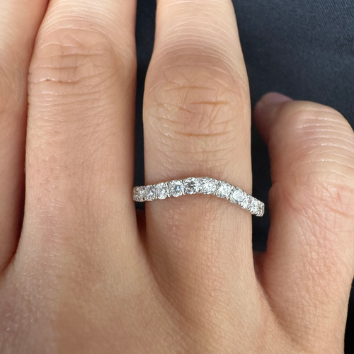 ⚫︎⚫︎⚫︎新品、未使用、10号⚫︎⚫︎⚫︎モアサナイトハーフエタニティリング　約0.39カラット　S925＋ホワイトゴールドコーティング（金メッキ） モアサナイトハーフエタニティリング 約0.39カラット S925＋ホワイト