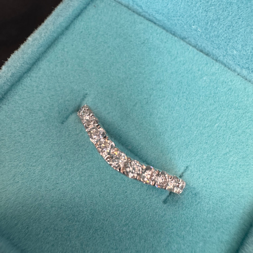 モアサナイトハーフエタニティリング 約0.39カラット S925＋ホワイト