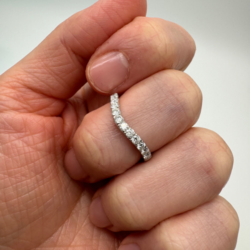 モアサナイトハーフエタニティリング 約0.39カラット S925＋ホワイト