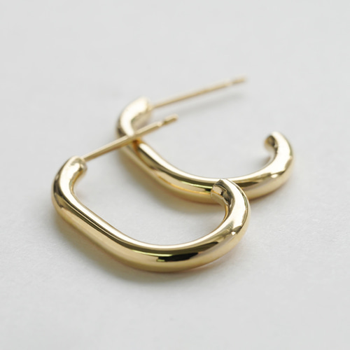K18 ピアス ハーフフープピアス オーバル 18金 18k イエローゴールド