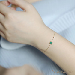 受注製作 ブレスレット ＊ green stone bracelet 4枚目の画像