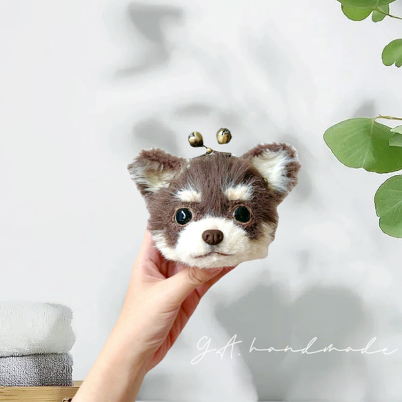 巧克力吉娃娃包包 |寵物 動物 狗狗 口金包 客製 送禮 可愛 第1張的照片