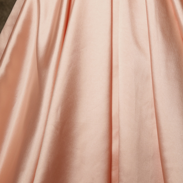 送料無料！カラードレス  オレンジ ピンク オフショルダー ファスナー 光沢サテン 滑らか ブライダル  憧れのドレス 10枚目の画像