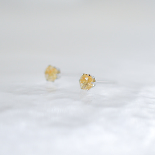 リクエストオーダー品 全方向カッティング天然石ルチルクオーツピアス