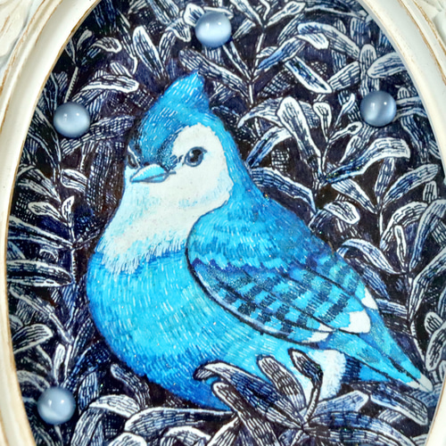 原画【一点物】「女王の使い」アンティーク風なペン画のインテリア