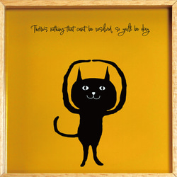 【額付き】 北欧　ネコ　猫　絵　絵画　アート　ポスター　黒猫　イラスト　グッズ　猫モチーフ　雑貨「ねこのひげ　0015」 6枚目の画像