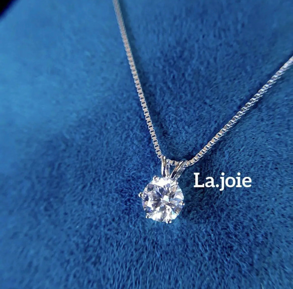 【1ct 】6爪 最高品質  モアサナイト  人工ダイヤモンド ネックレス 2枚目の画像