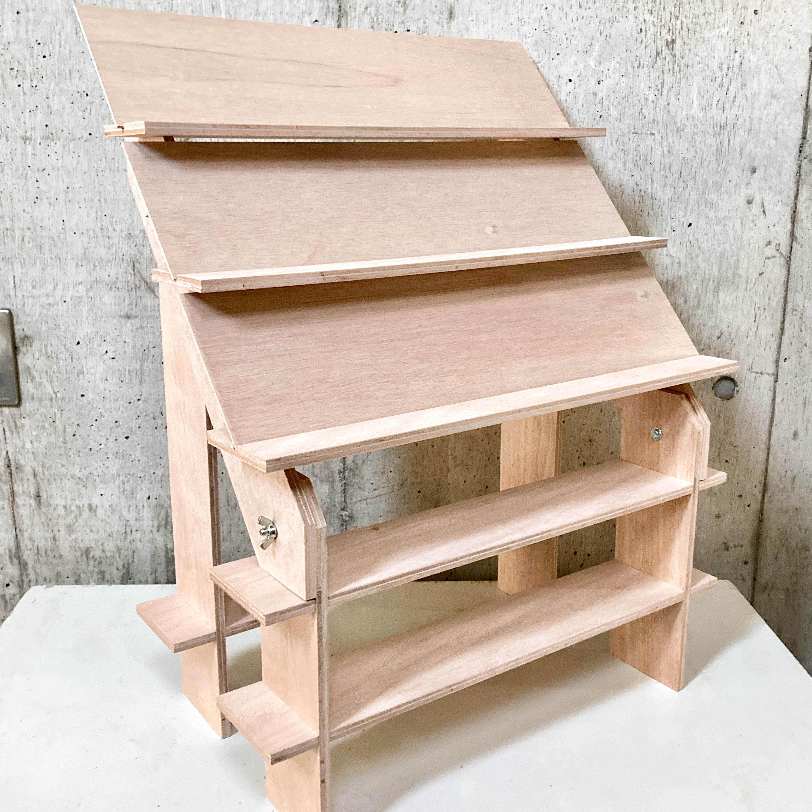 什器 ひな壇スリムアクセ5段/背面1段/50幅/普通合板〈上質材〉 3Way イベント什器 ディスプレイ 什器 什器 ひな壇スリムアクセ5段/背面1段/50幅/普通合板〈上質材〉 3Way イベント什器 ディスプレイ 什器
