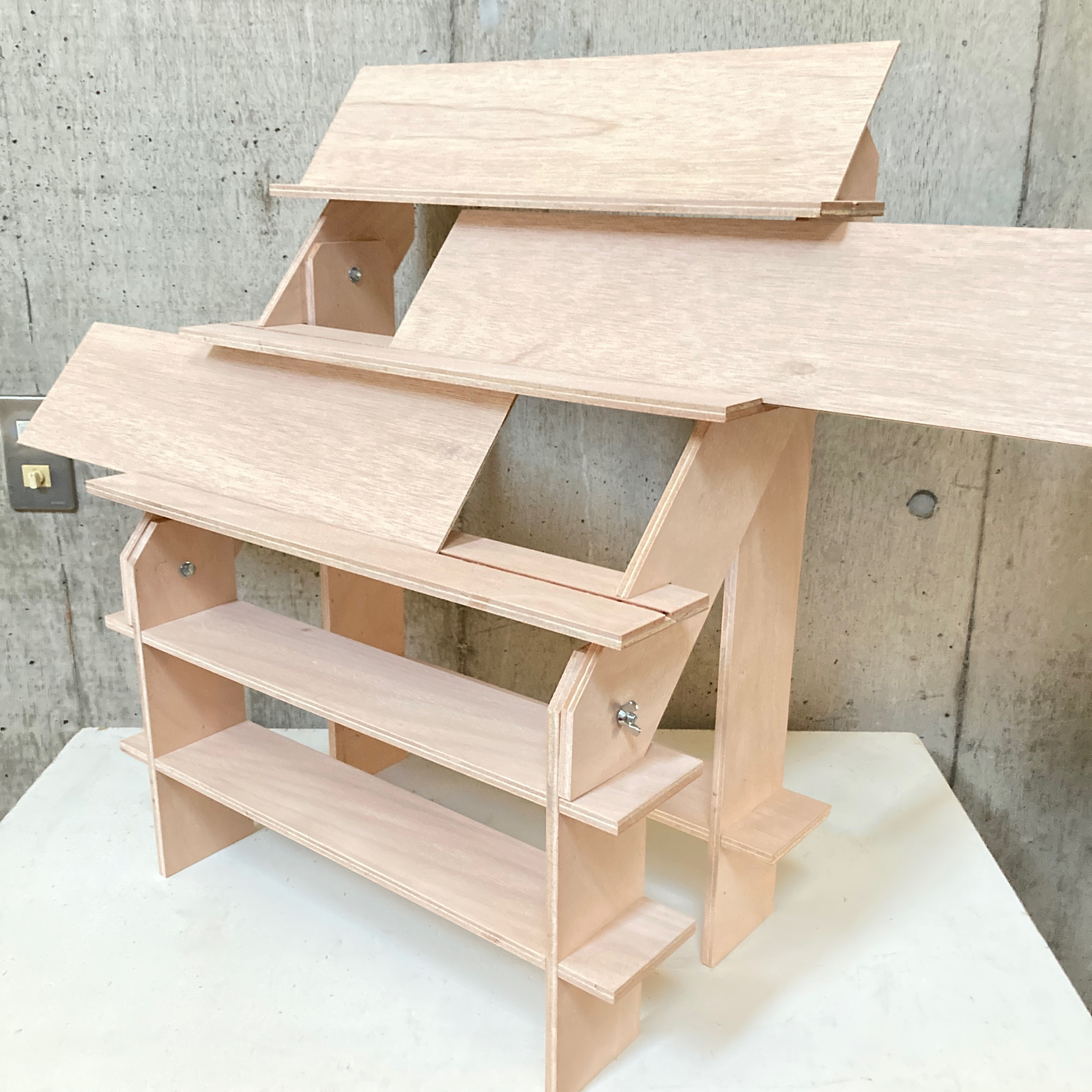 什器 ひな壇スリムアクセ5段/背面1段/50幅/普通合板〈上質材〉 3Way イベント什器 ディスプレイ 什器 什器 ひな壇スリムアクセ5段/背面1段/50幅/普通合板〈上質材〉 3Way イベント什器 ディスプレイ 什器