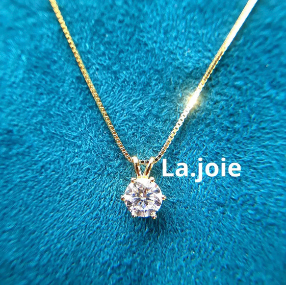 最高品質 【1ct】GOLD モアサナイト 人工ダイヤモンド ネックレス 3枚目の画像