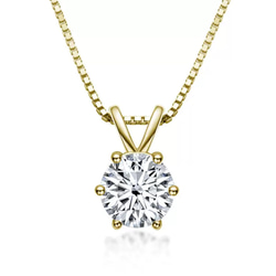 最高品質 【1ct】GOLD モアサナイト 人工ダイヤモンド ネックレス 4枚目の画像