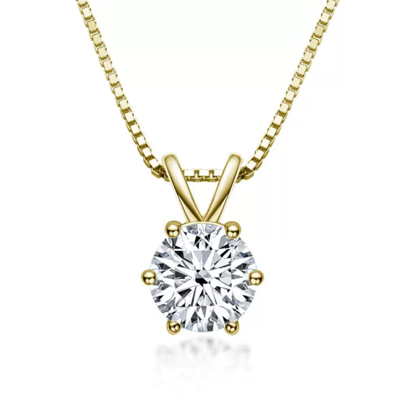 最高品質 【1ct】GOLD モアサナイト 人工ダイヤモンド ネックレス 4枚目の画像